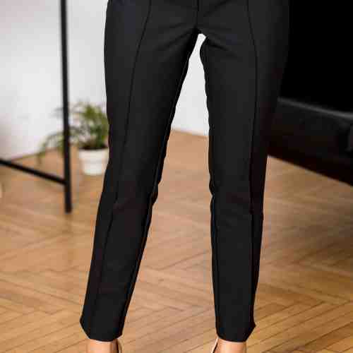 Pantaloni ABBY negri office cu dunga